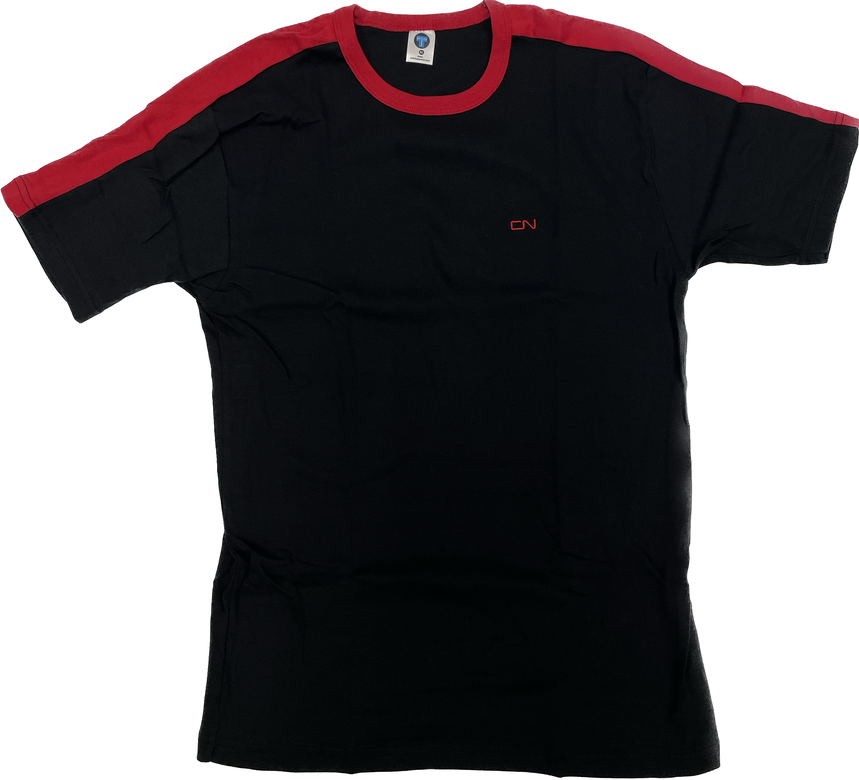 T-shirt noir et rouge avec logo CN
